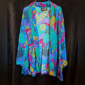 Vintage Blue Paisley Kimono Style Jacket